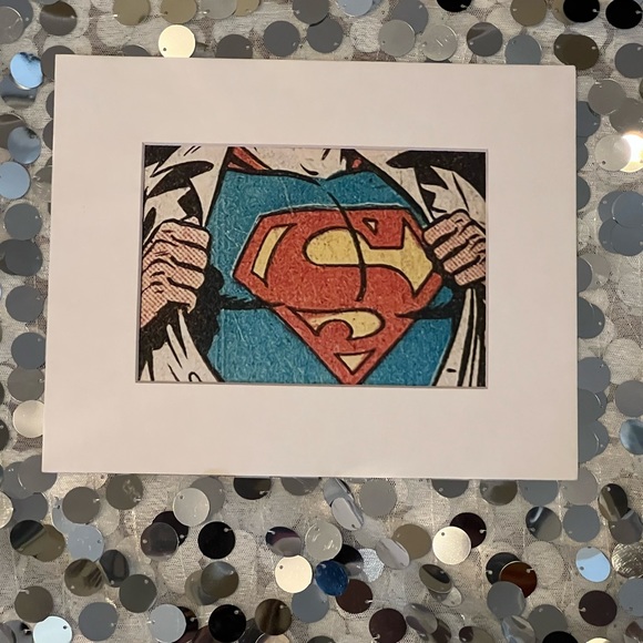 This looks like a job for Superman comic Art matted like a boss hero - Picture 1 of 3